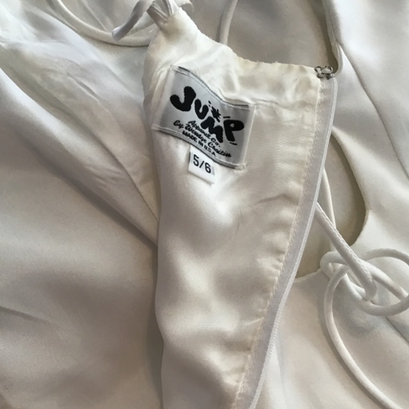 Jump Apparel White Empire Waist Floor Length Formal Dress/Gown - Picture 9 of 11